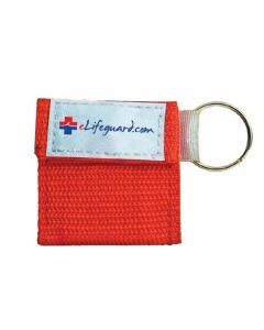 Rescue Key in Red with White Label with Red and Blue eLifeguard.com Text and Logo