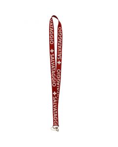 Salvataggio Print Lanyard in Red with White Print