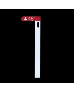 Front of the Deluxe Dual Height Measurement Stick (48") in White with Red