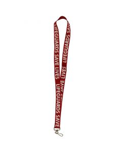 Lifeguards Save Lives Print Lanyard in Red with White Print