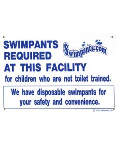 Blue and White "Swimpants Required" Sign