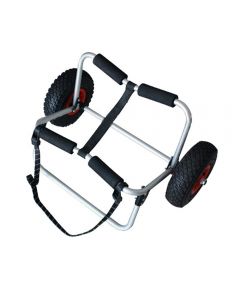 Stand Up Paddle Mule Carrier in Silver with Black Straps and Wheels