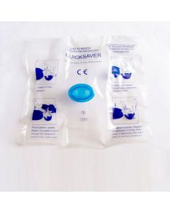 Clear Plastic CPR Face Shield with Blue Text and Images