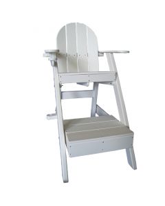EverLyfe™ Lifeguard Chair - LG 405 in White with Lifeguard Sitting at the Pool