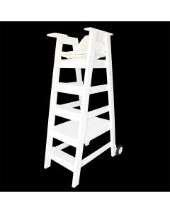 Pickleball / Tennis Umpire Chair in White, Angled Front View