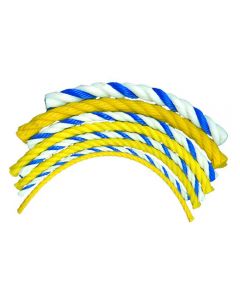 1/4" Floating Polypro Rope (Per Foot)  in Yellow and Blue with White