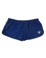 Front of the Lifeguard Shorties™ in Navy Blue with White Lifeguard Logo