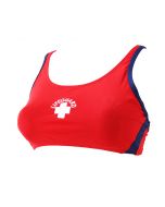 Front of the Two Tone Proback Top in Lifeguard Red™ and Navy with White Lifeguard Logo