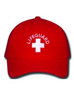 Front of Lifeguard Cap in Lifeguard Red™ With White Lifeguard Logo