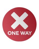 One Way - Red 12" Circle - Social Distancing Sticker