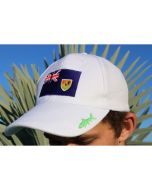 Front of the White Gray Ghost Turks and Caicos Islands Cap With Flag