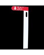 Front of the Small Height Measurement Stick in White with Red